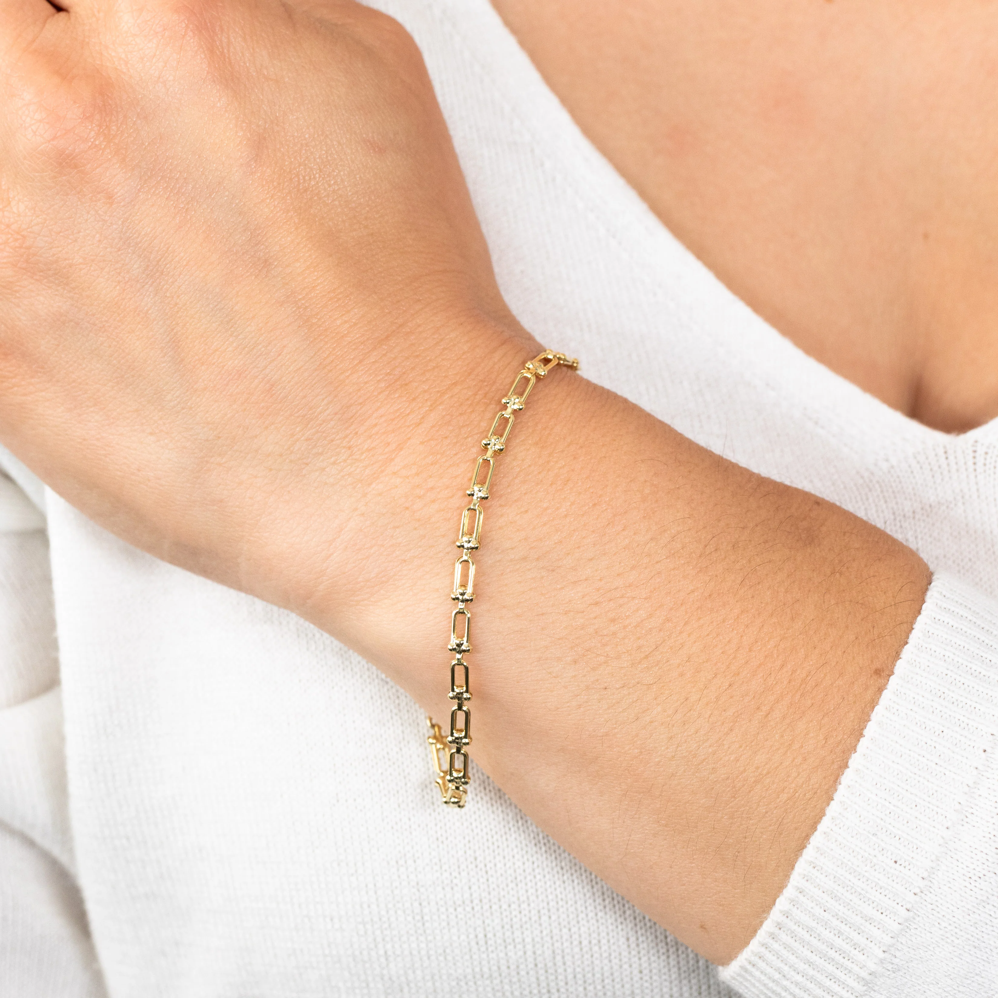9ct Yellow Gold Silver Filled Fancy19cm Bracelet - Image 3