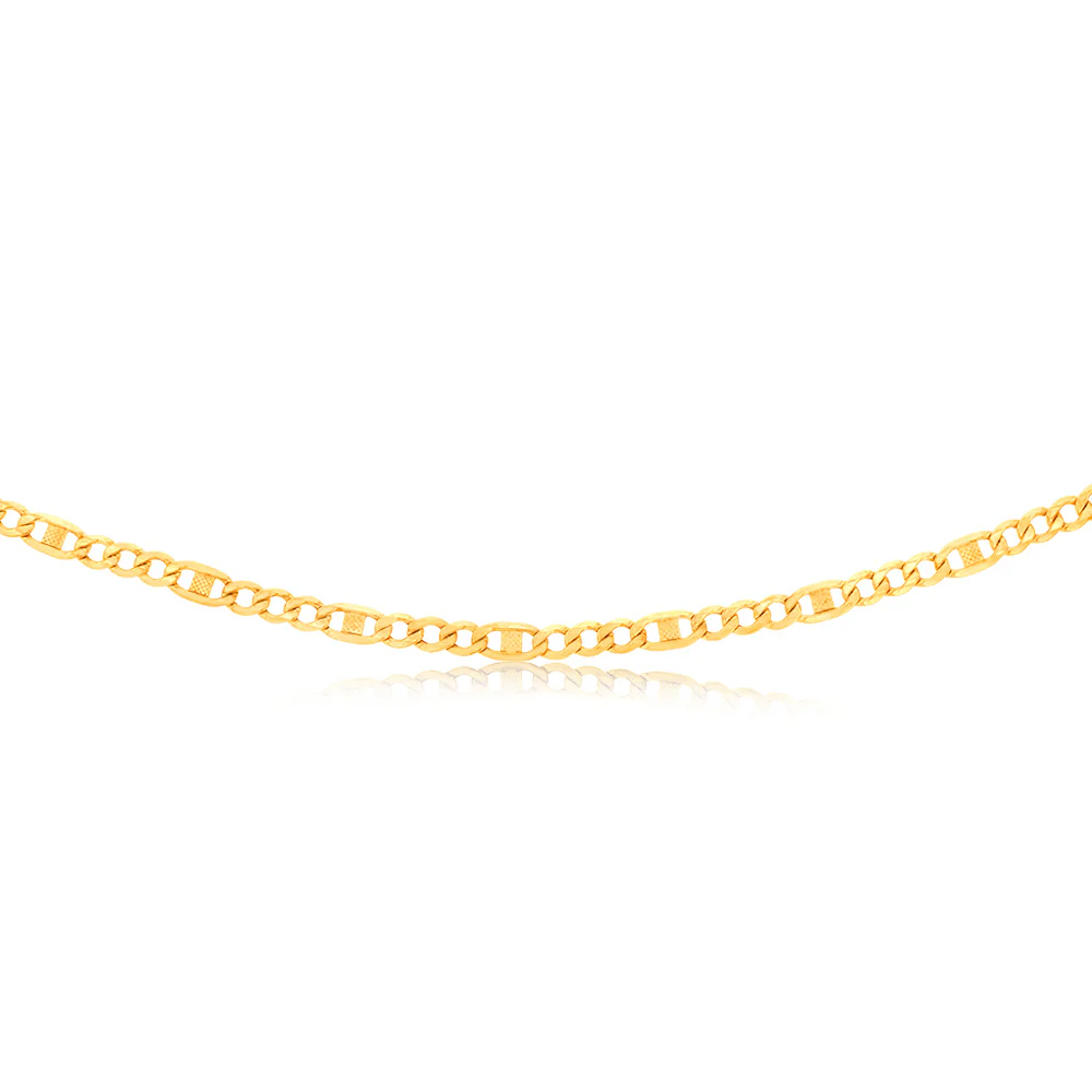 9ct  Yellow Gold Silver Filled Figaro 120 Gauge Chain 55cm - Image 2