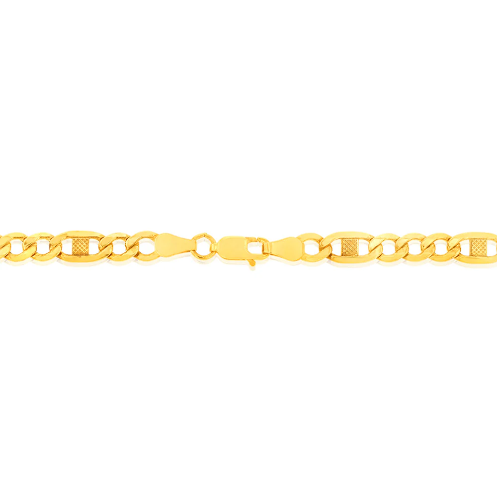 9ct  Yellow Gold Silver Filled Figaro 120 Gauge Chain 55cm - Image 3