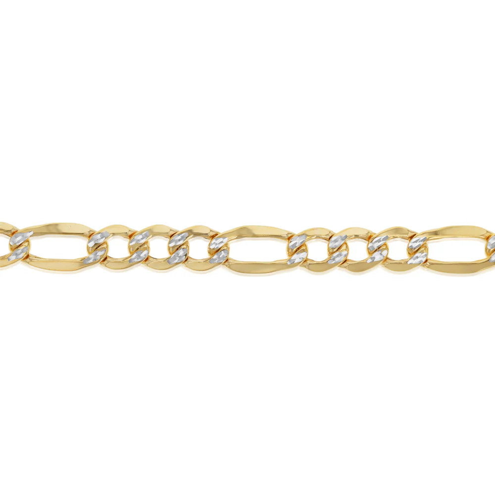 9ct Yellow Gold Silver Filled Figaro 50cm Chain - Image 3