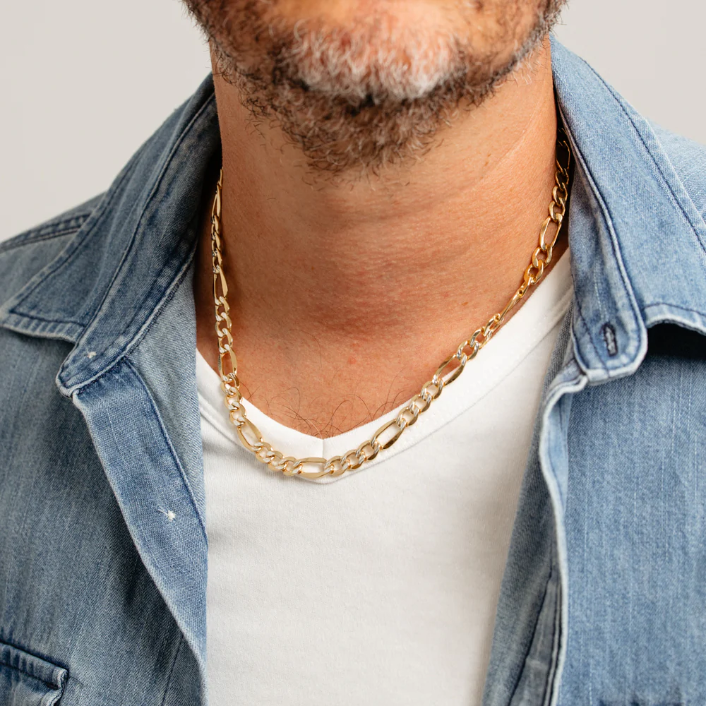 9ct Yellow Gold Silver Filled Figaro 50cm Chain - Image 4