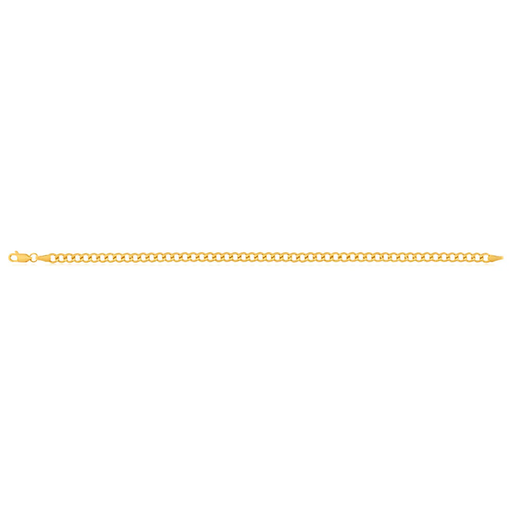 9ct Yellow Gold Silver Filled Flat 21cm Curb Bracelet - Image 2
