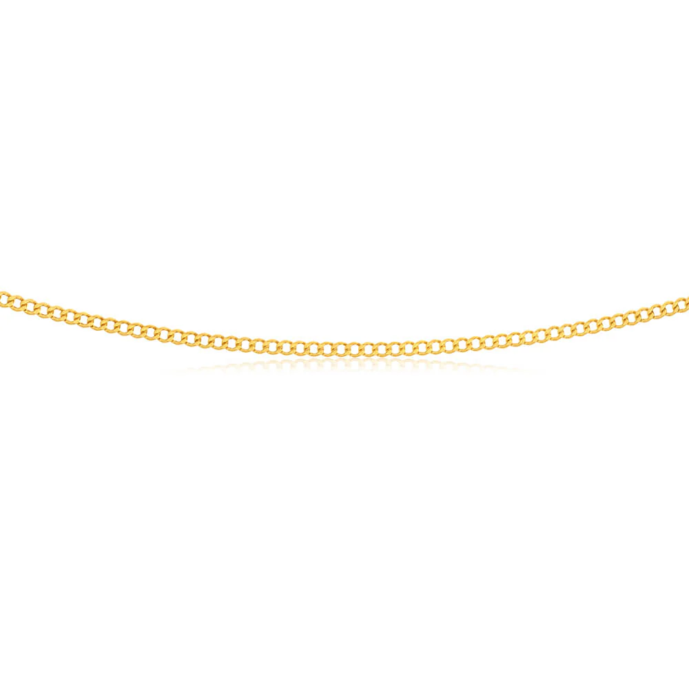 9ct Yellow Gold Silver Filled Flat 55cm Curb Chain - Image 2