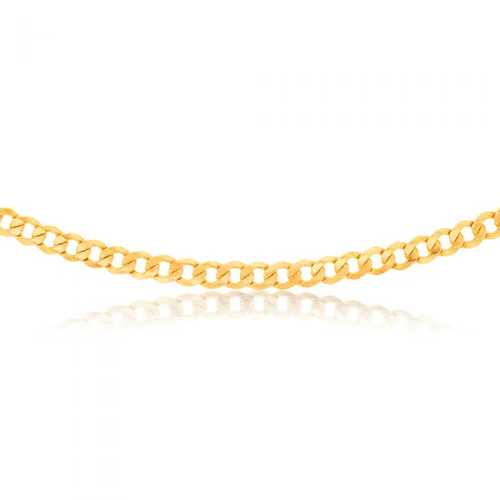 9ct Yellow Gold Silver Filled Flat curb 160 Gauge 55cm Chain - Image 2