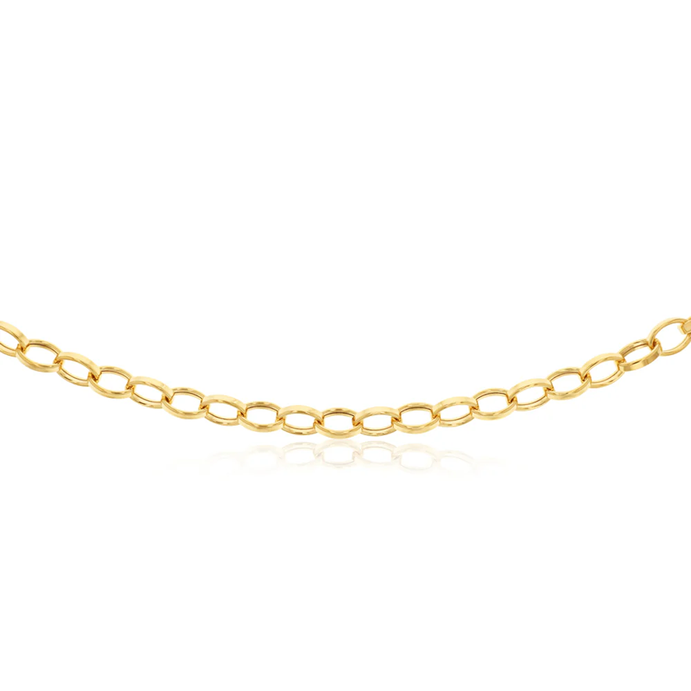 9ct Yellow Gold Silver Filled Hollow Belcher 45cm Chain - Image 2