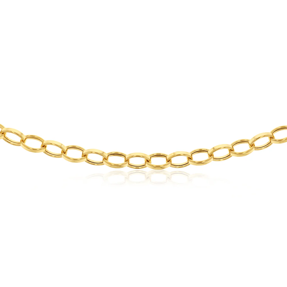 9ct Yellow Gold Silver Filled Hollow Belcher 50cm Chain - Image 2