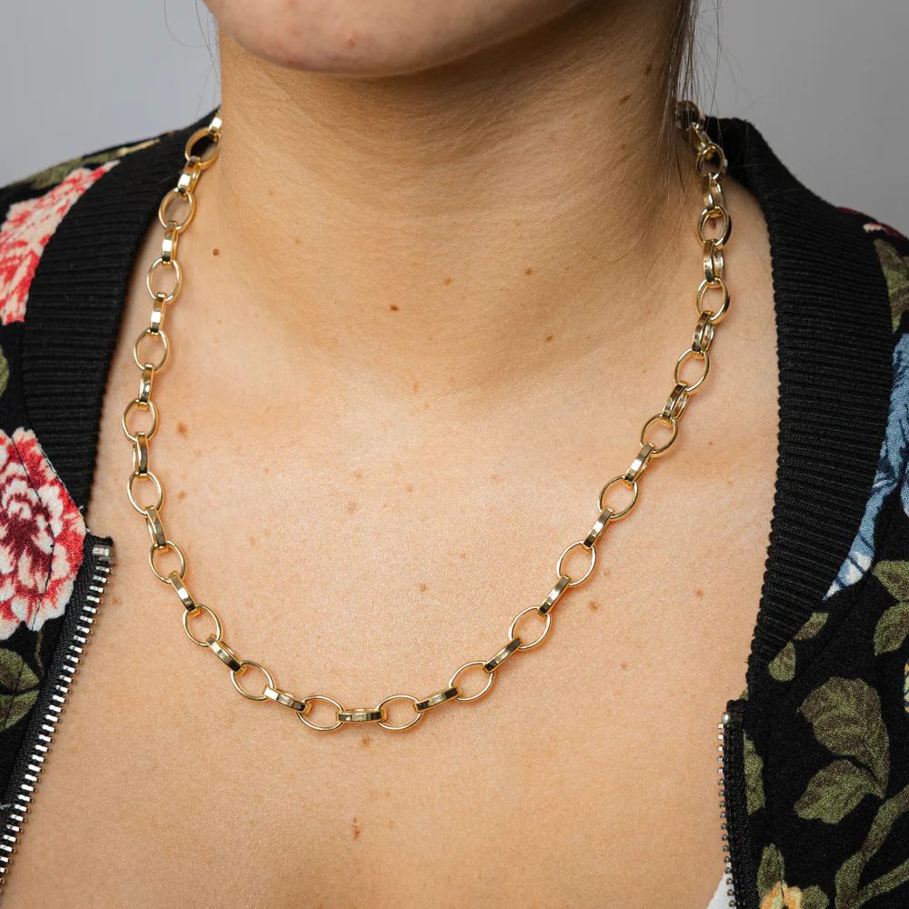 9ct Yellow Gold Silver Filled Hollow Belcher 50cm Chain - Image 3