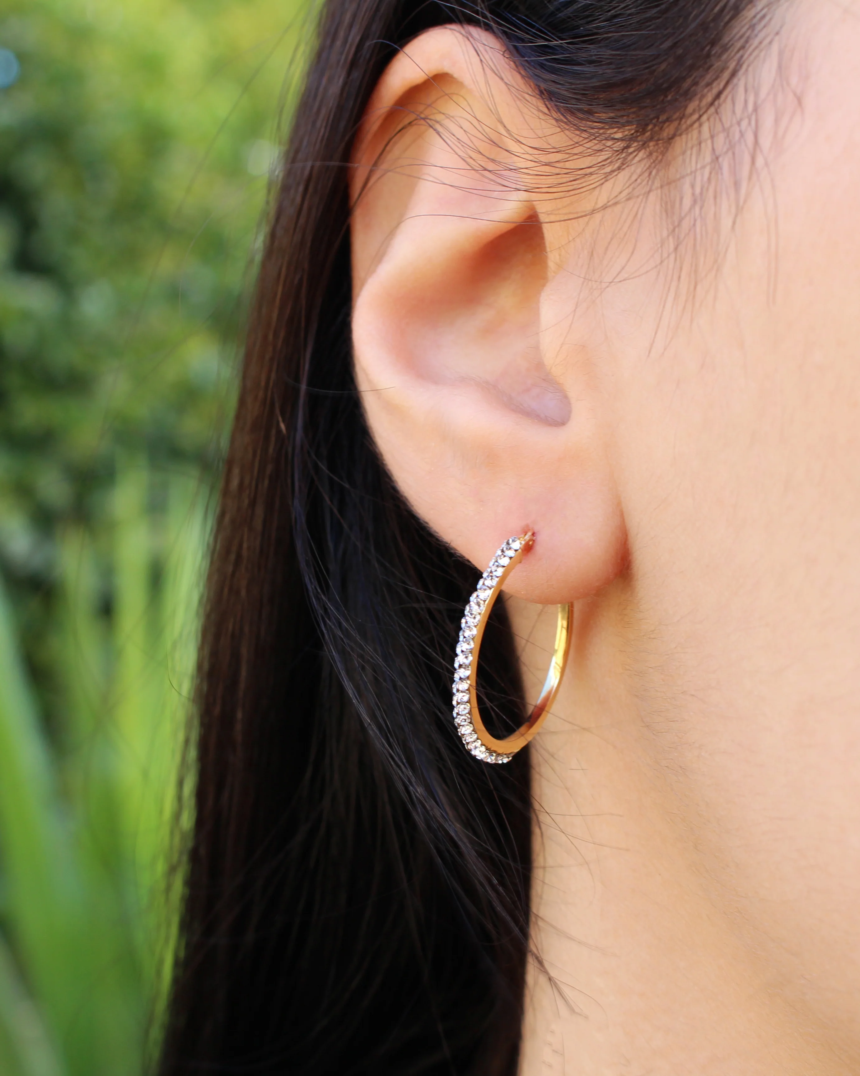 9ct Yellow Gold Silver Filled Hoop Earrings - Image 2
