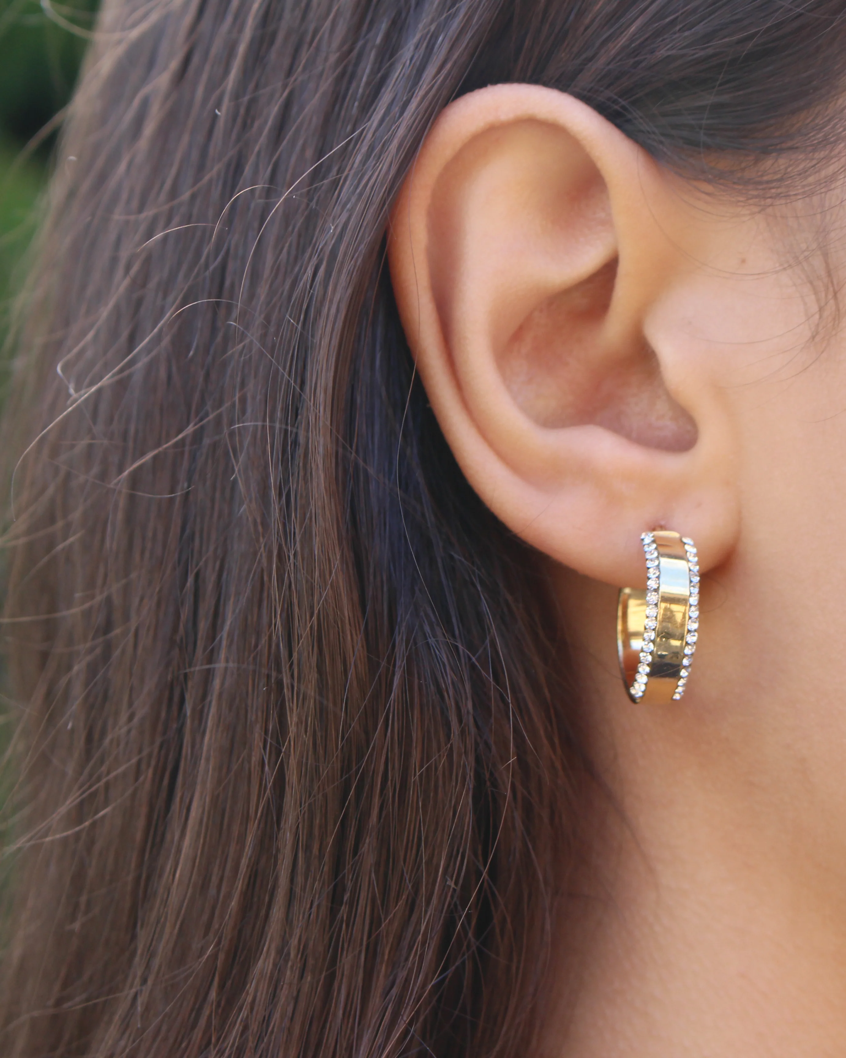 9ct Yellow Gold Silver Filled Hoop Earrings - Image 2