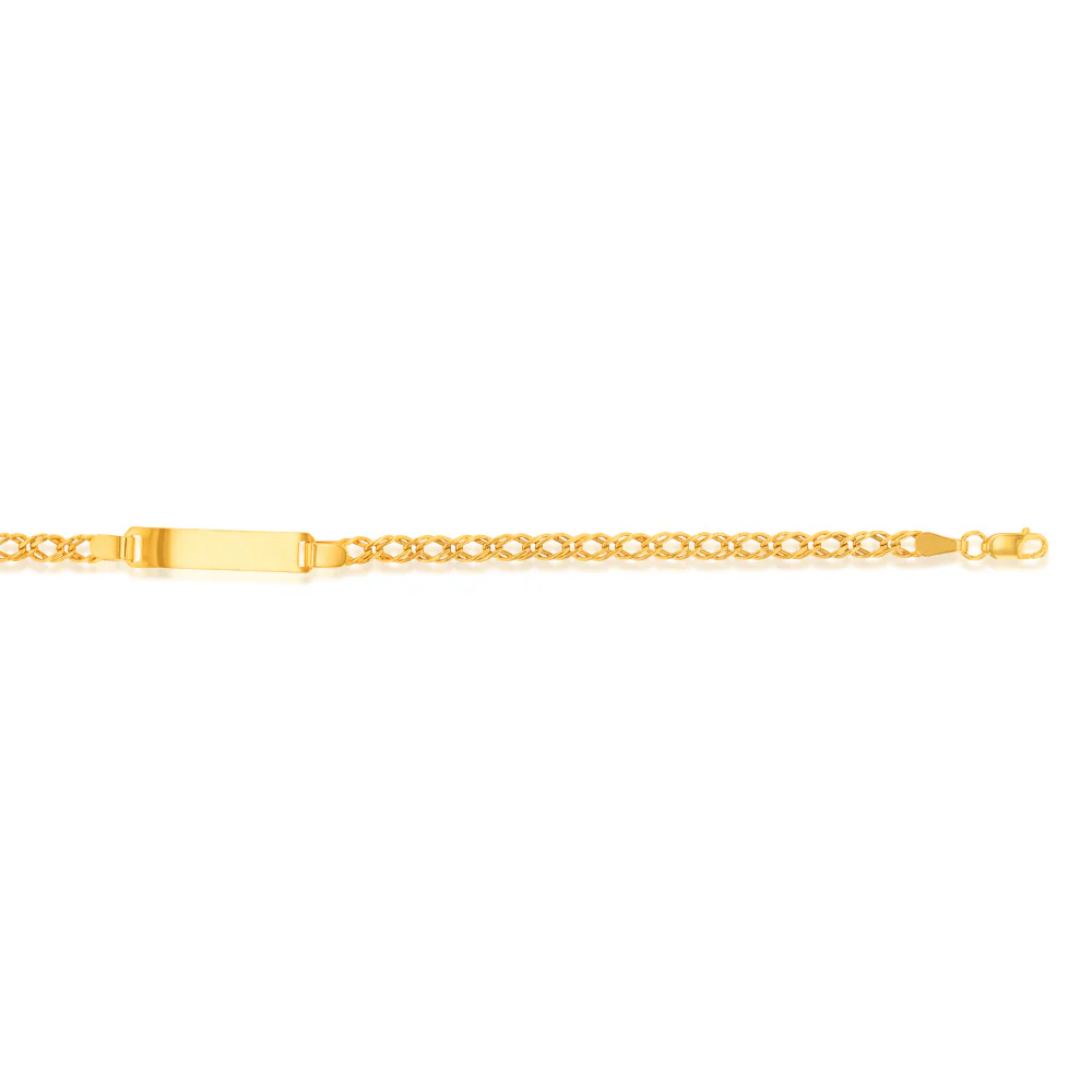 9ct Yellow Gold Silver Filled ID Extender 19cm Curb Bracelet - Image 2