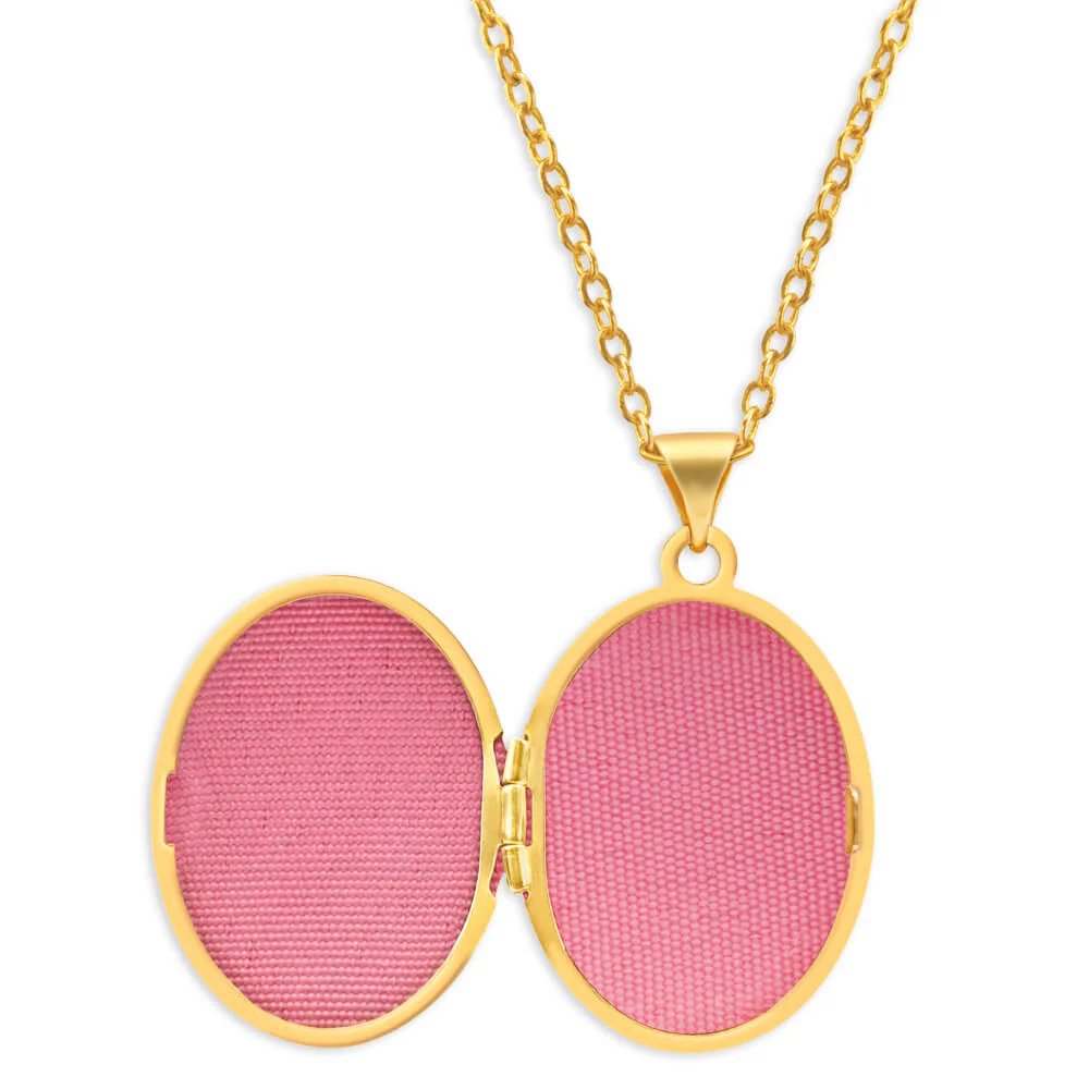 9ct Yellow Gold Silver Filled Oval Emboss Edge Locket - Image 2