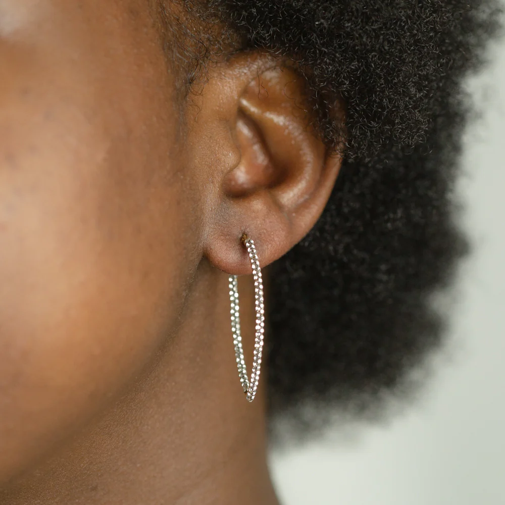 9ct Yellow Gold Silver Filled Oval Hoop Earrings - Image 2