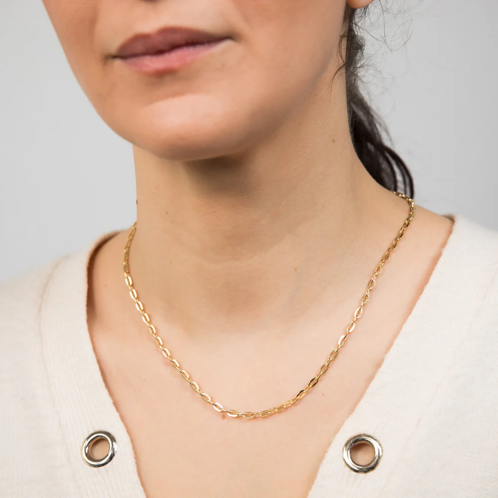 9ct Yellow Gold Silver Filled Paperclip 3mm 45cm Chain - Image 3