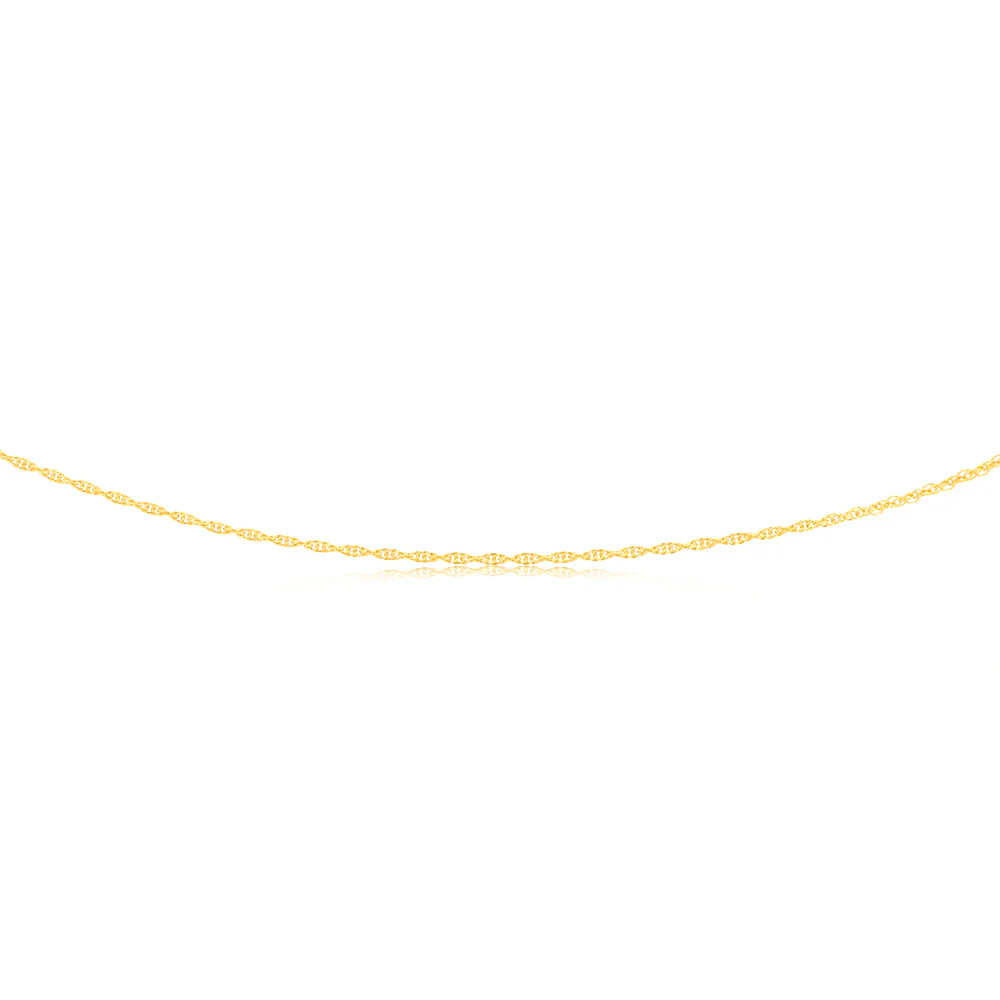 9ct Yellow Gold Silver Filled Singapore 50cm Chain 25 Gauge - Image 2