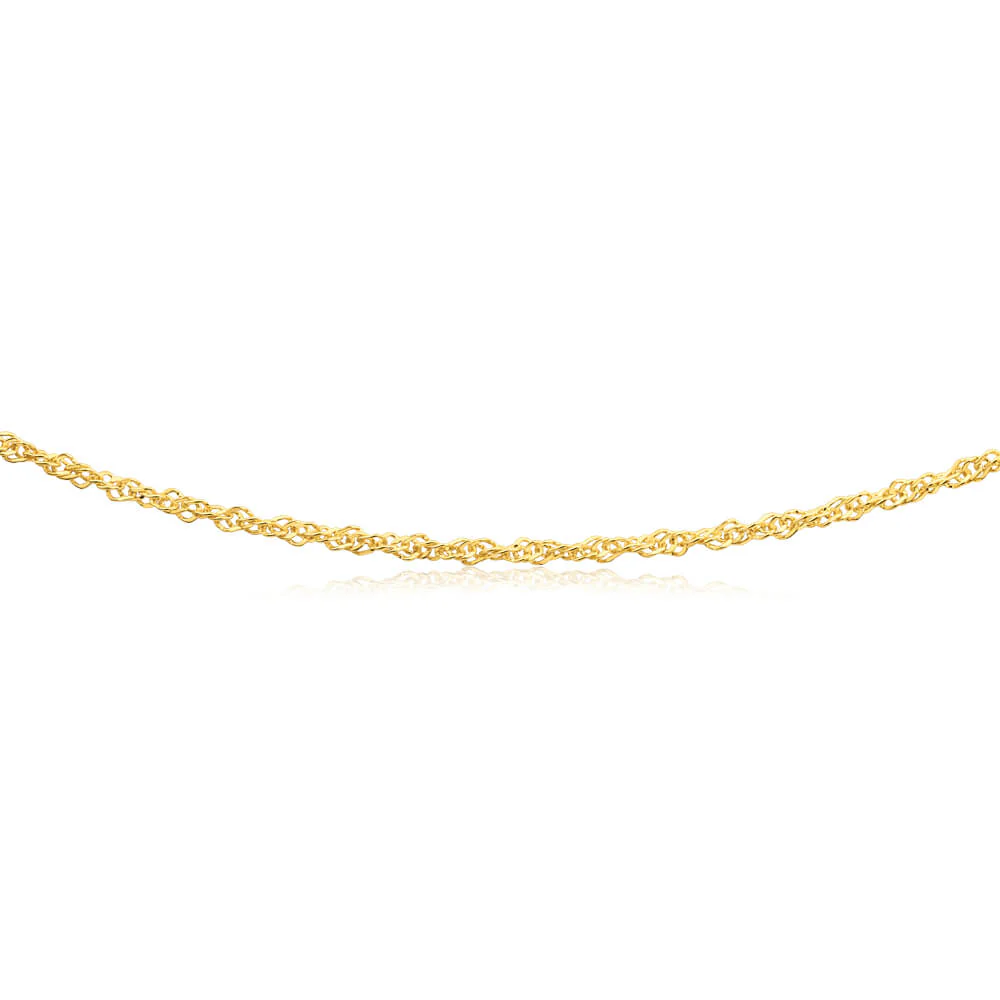 9ct Yellow Gold Silver Filled Singapore 50cm Chain 40 Gauge - Image 2