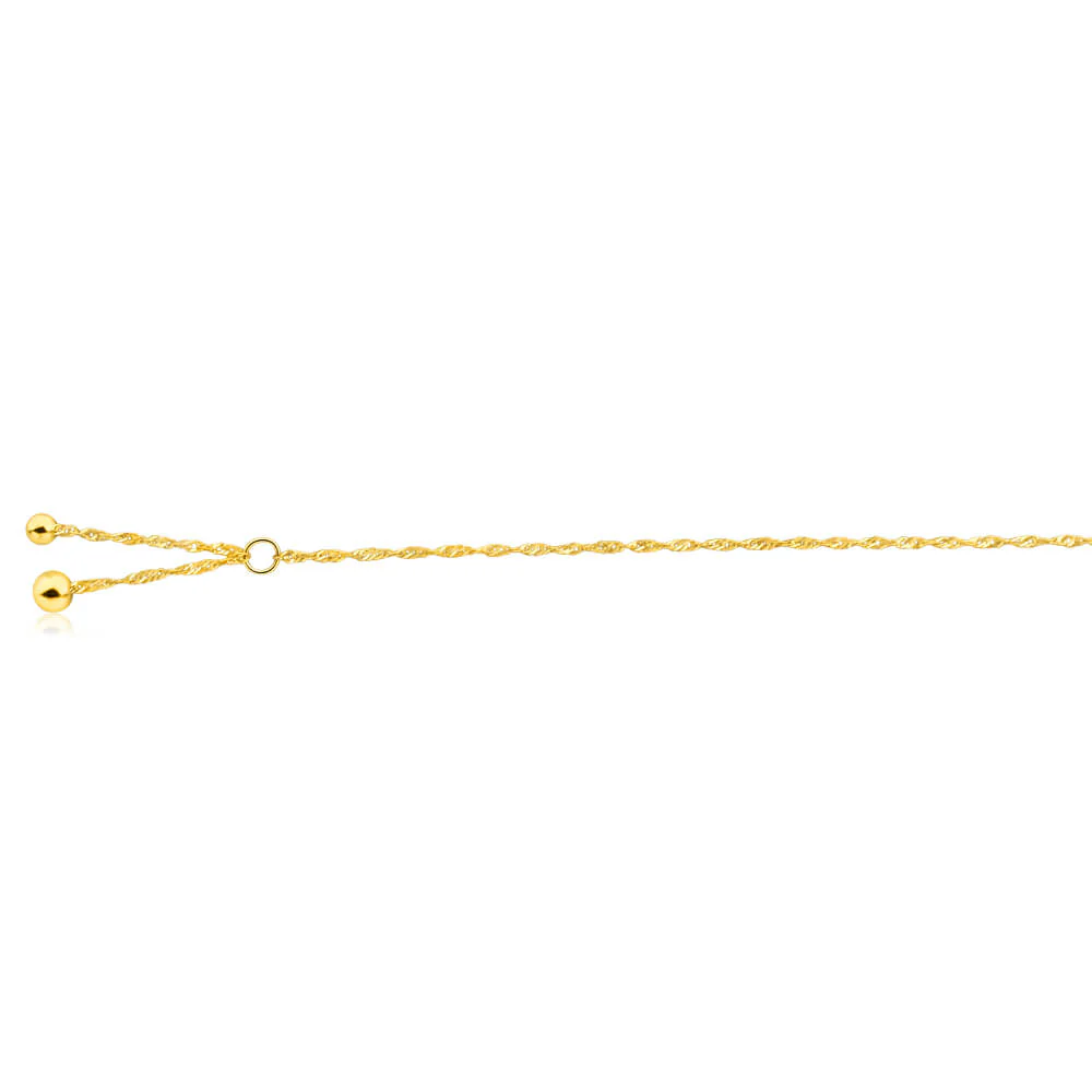 9ct Yellow Gold Silver Filled Singapore Anklet - Image 2