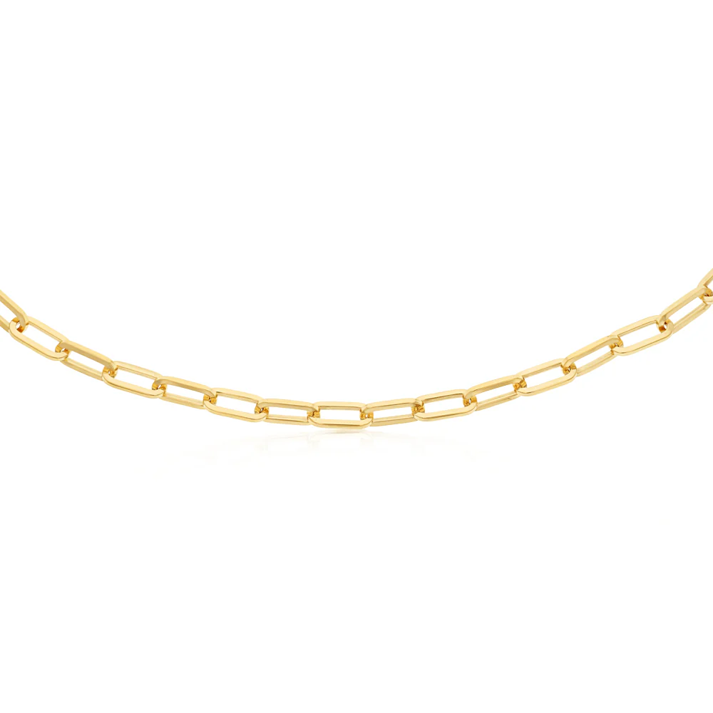 9ct Yellow Gold Silver Filled Solid Paperclip 50cm Chain - Image 2