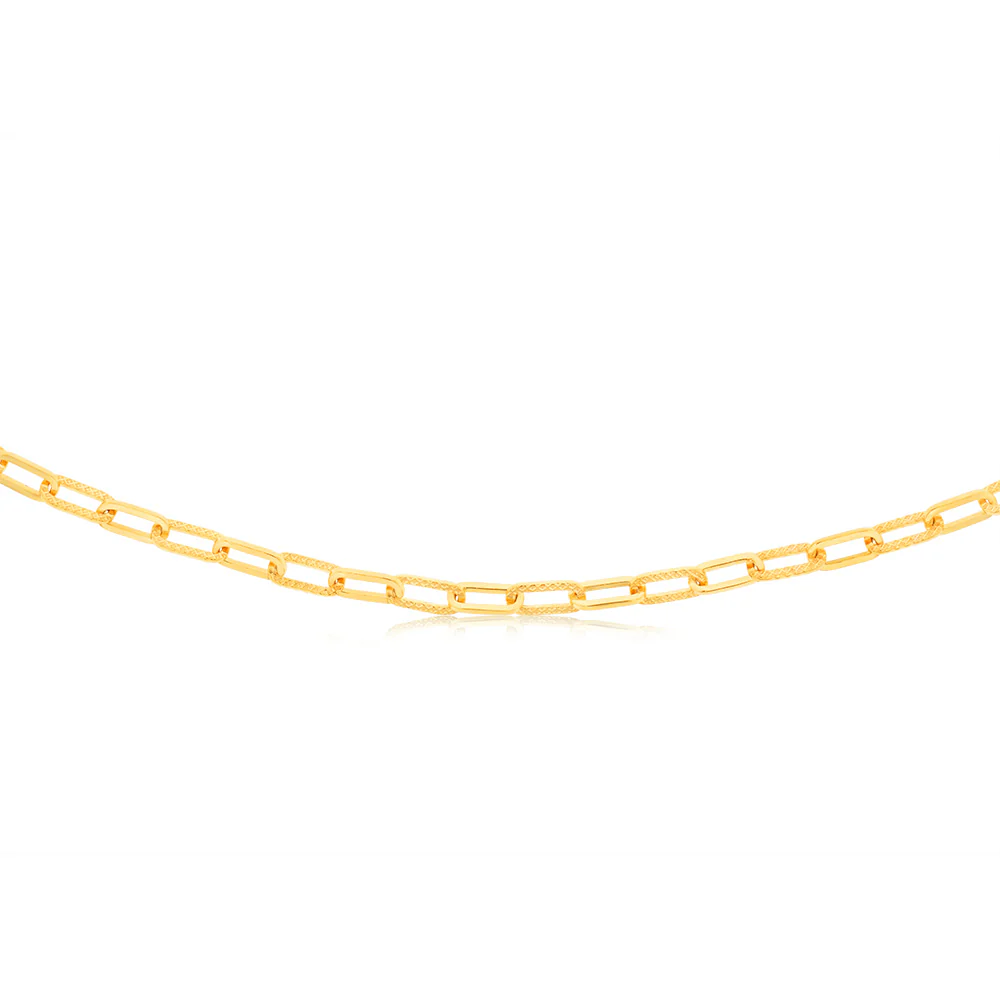 9ct Yellow Gold Silver filled Square Rolo 42cm Chain - Image 2