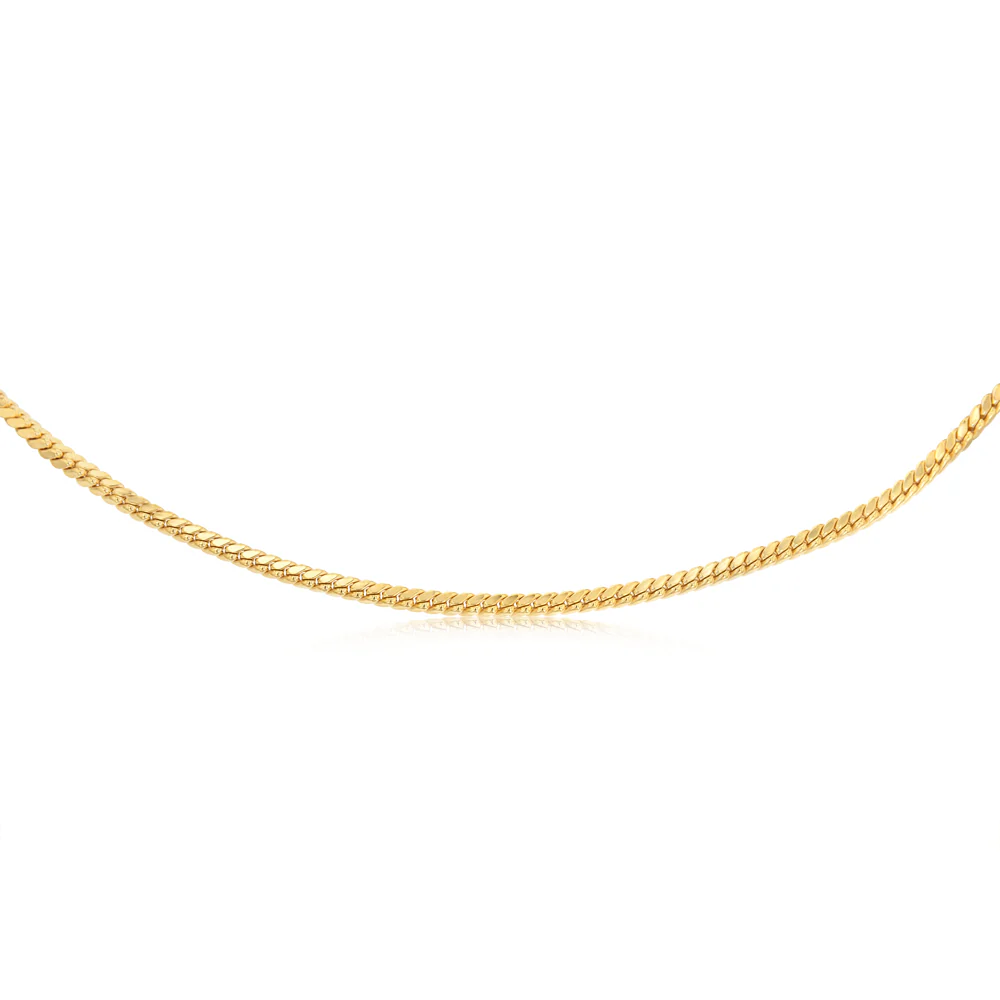 9ct Yellow Gold Silver Filled Square Snake 55cm Chain - Image 2