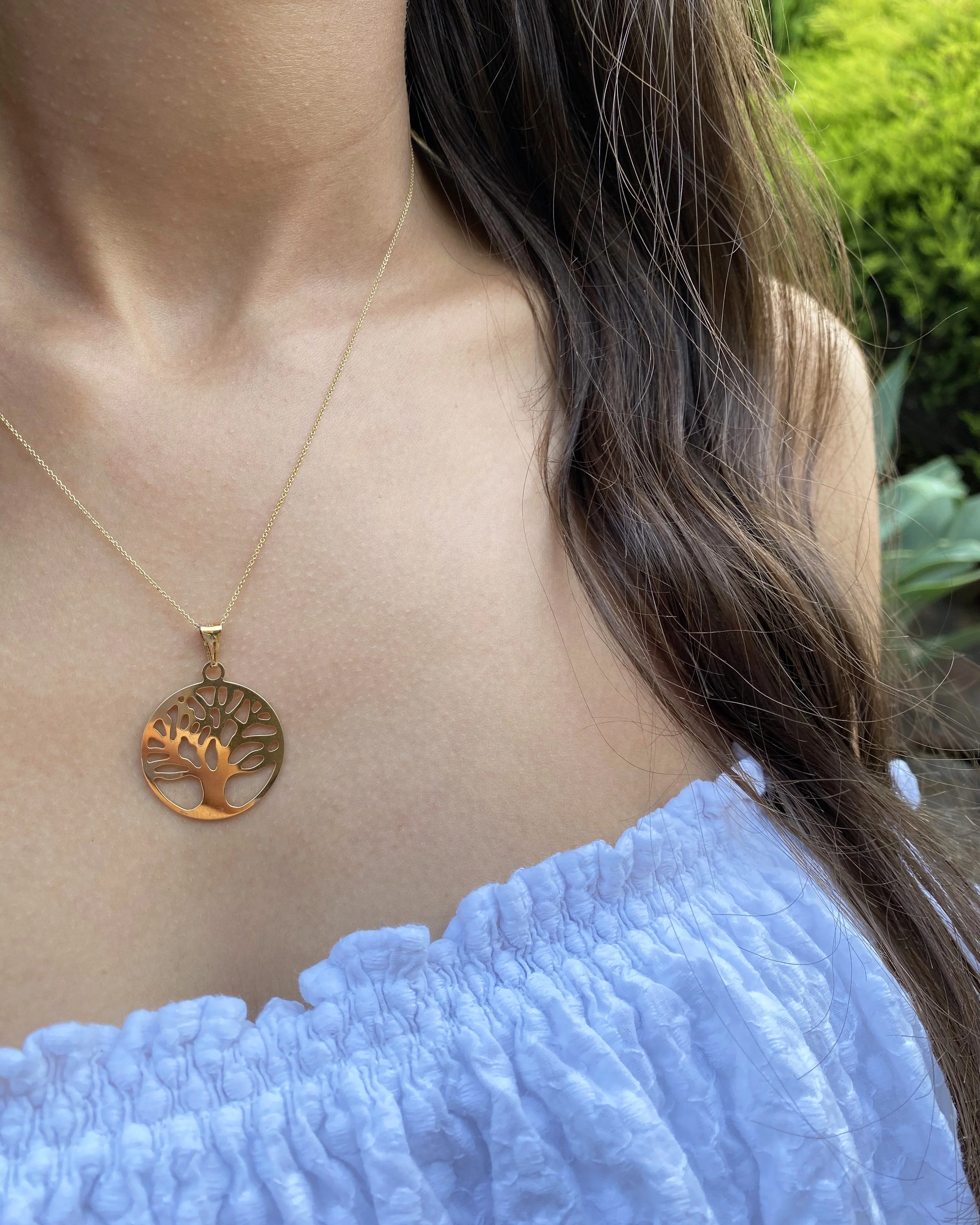 9ct Yellow Gold Silver Filled Tree of Life 25mm Pendant - Image 3