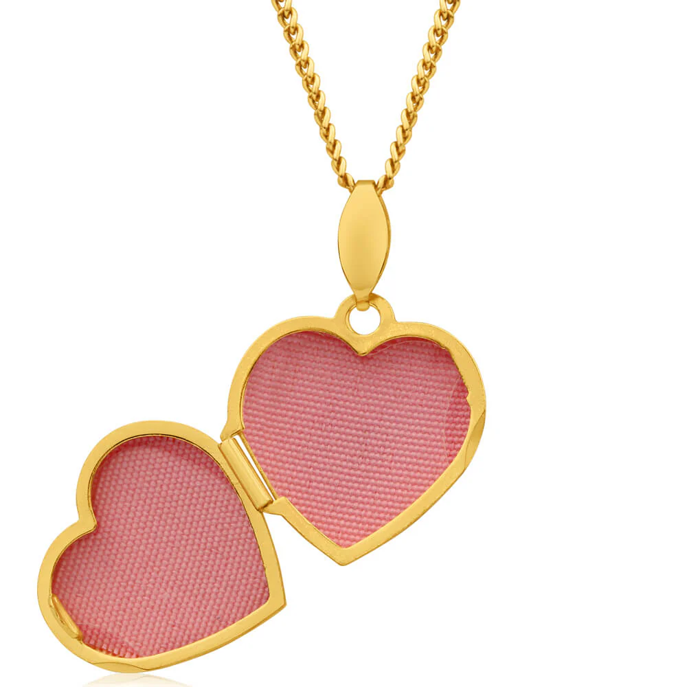 9ct Yellow Gold Silver Filled Two Tone Infinity Heart Shape Locket - Image 2