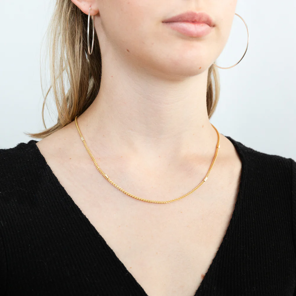 9ct Yellow Gold Silver Filled Wheat 45cm Chain - Image 3