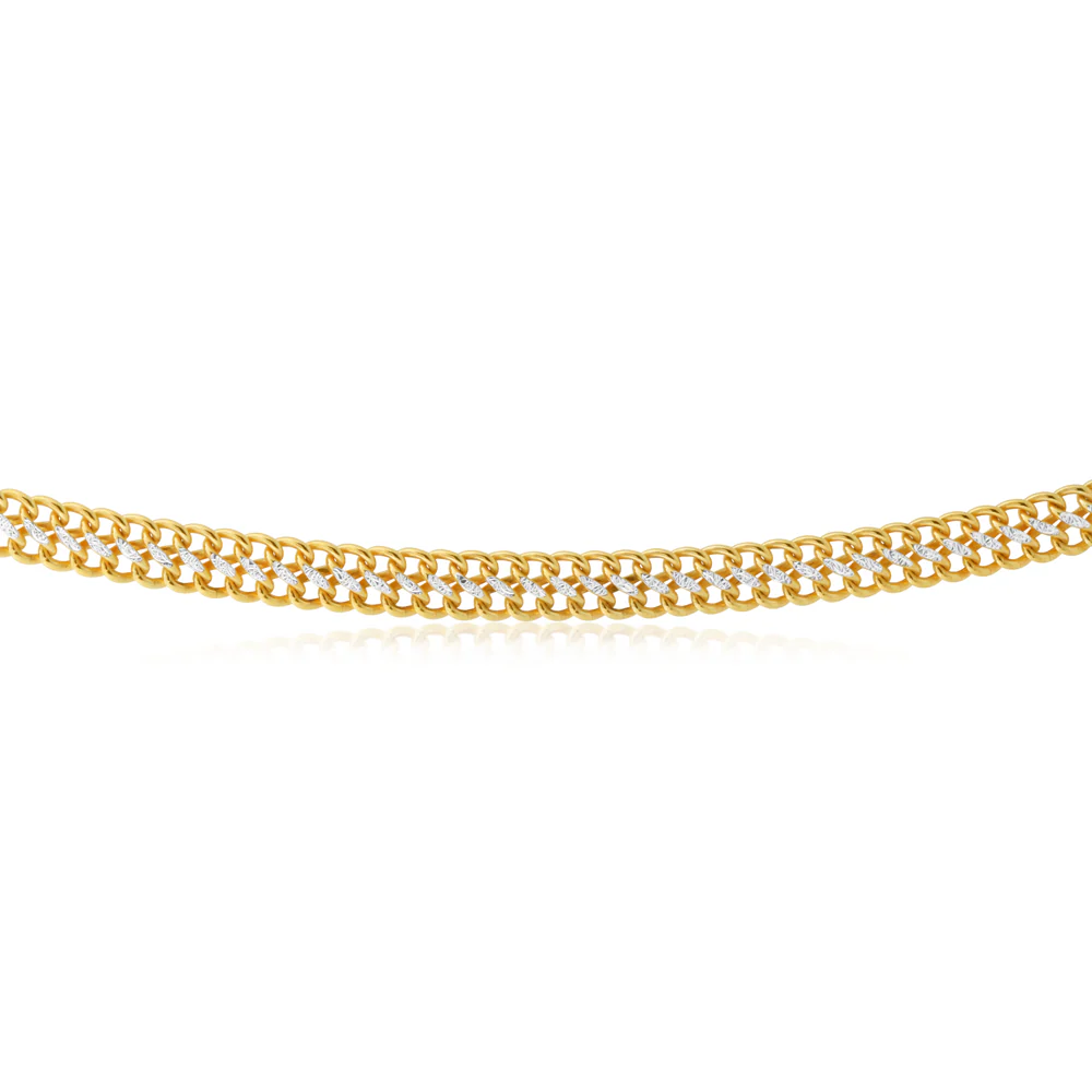 9ct Yellow Gold Silver Filled Wheat 45cm Necklace - Image 2