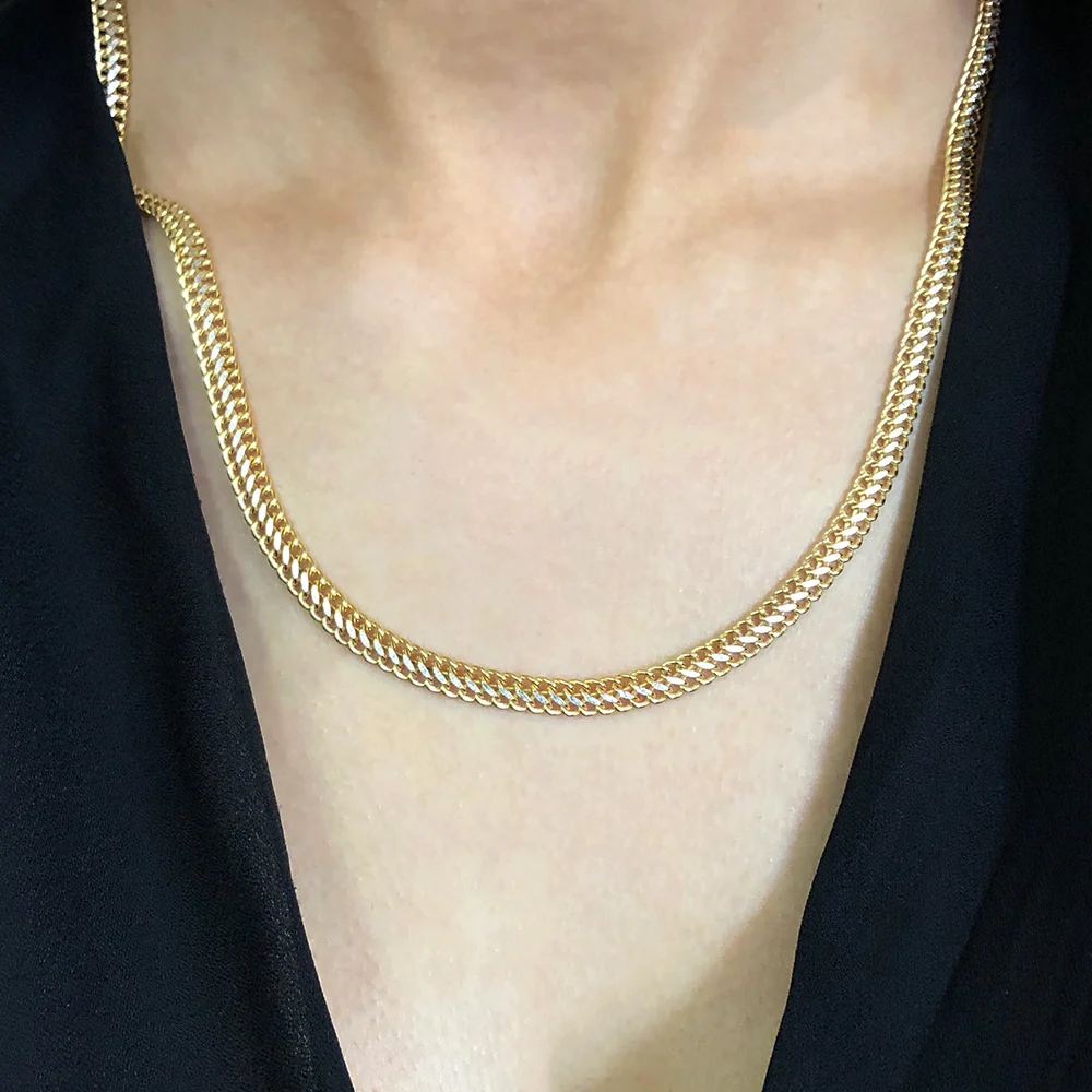 9ct Yellow Gold Silver Filled Wheat 45cm Necklace - Image 3