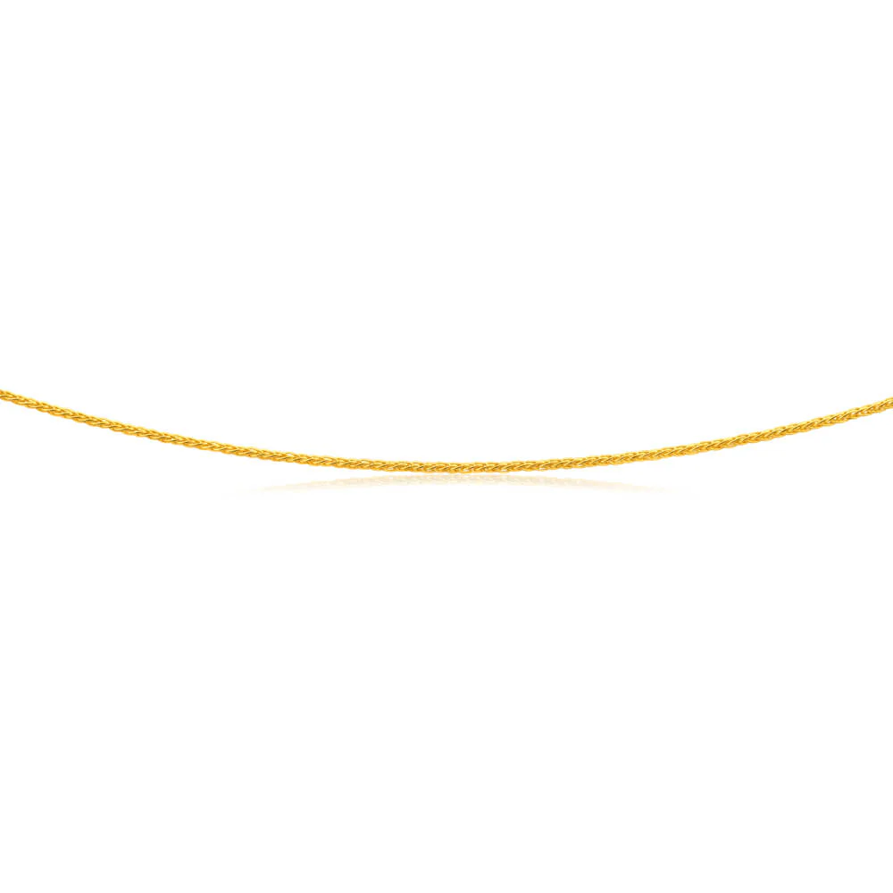 9ct Yellow Gold Silver Filled Wheat Extend 50cm Chain - Image 2