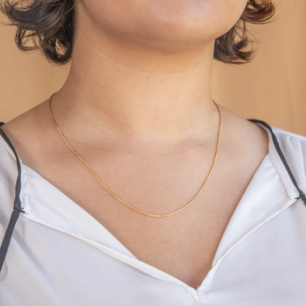 9ct Yellow Gold Silver Filled Wheat Extend 50cm Chain - Image 3