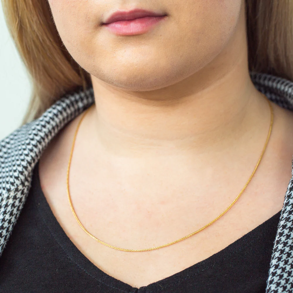 9ct Yellow Gold Silver Filled Wheat Extend 55cm Chain - Image 4