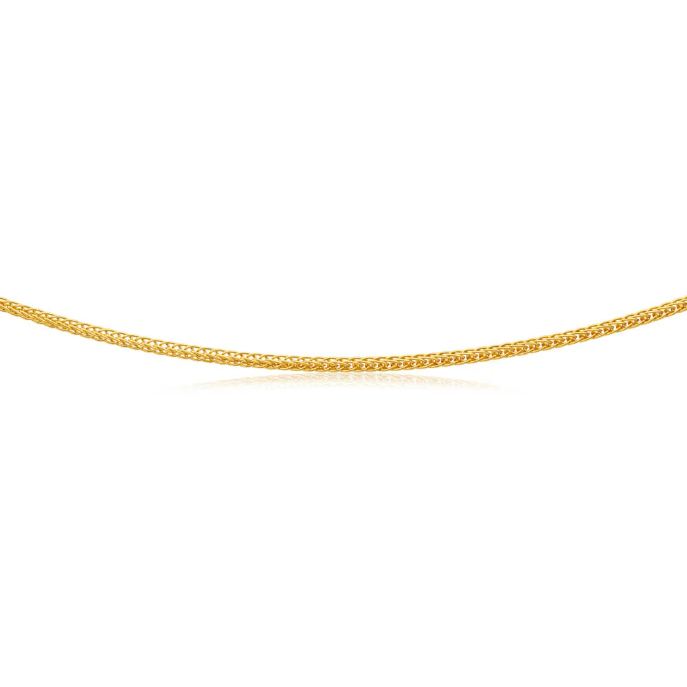 9ct Yellow Gold Silver Filled Wheat Sq 45cm Chain - Image 2