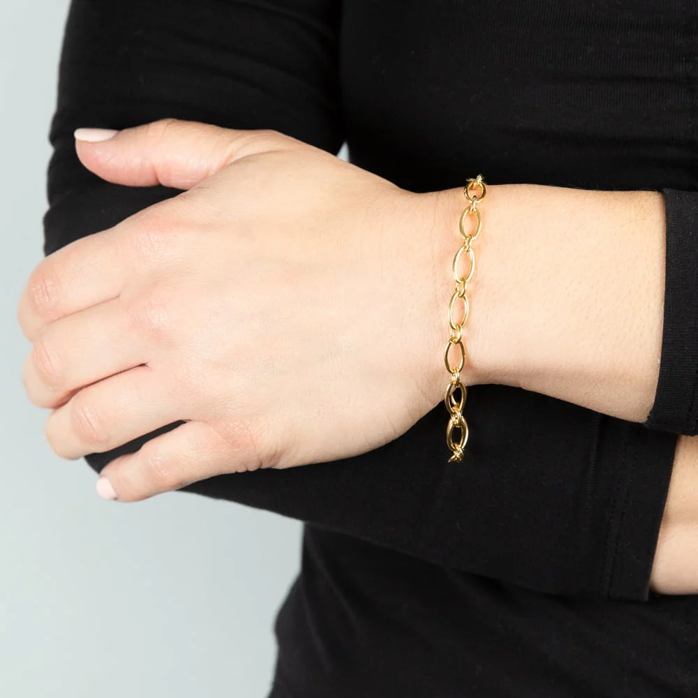 9ct Yellow Gold Silverfilled 120 Gauge 19cm Bracelet - Image 3