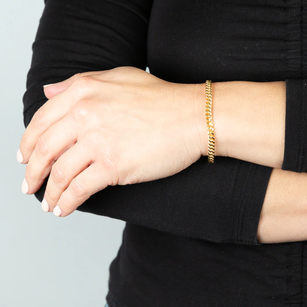 9ct Yellow Gold Silverfilled 120 Gauge 21cm Bracelet - Image 3