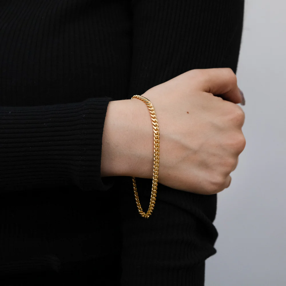 9ct Yellow Gold Silverfilled 120 Gauge Curb 21cm Bracelet - Image 3