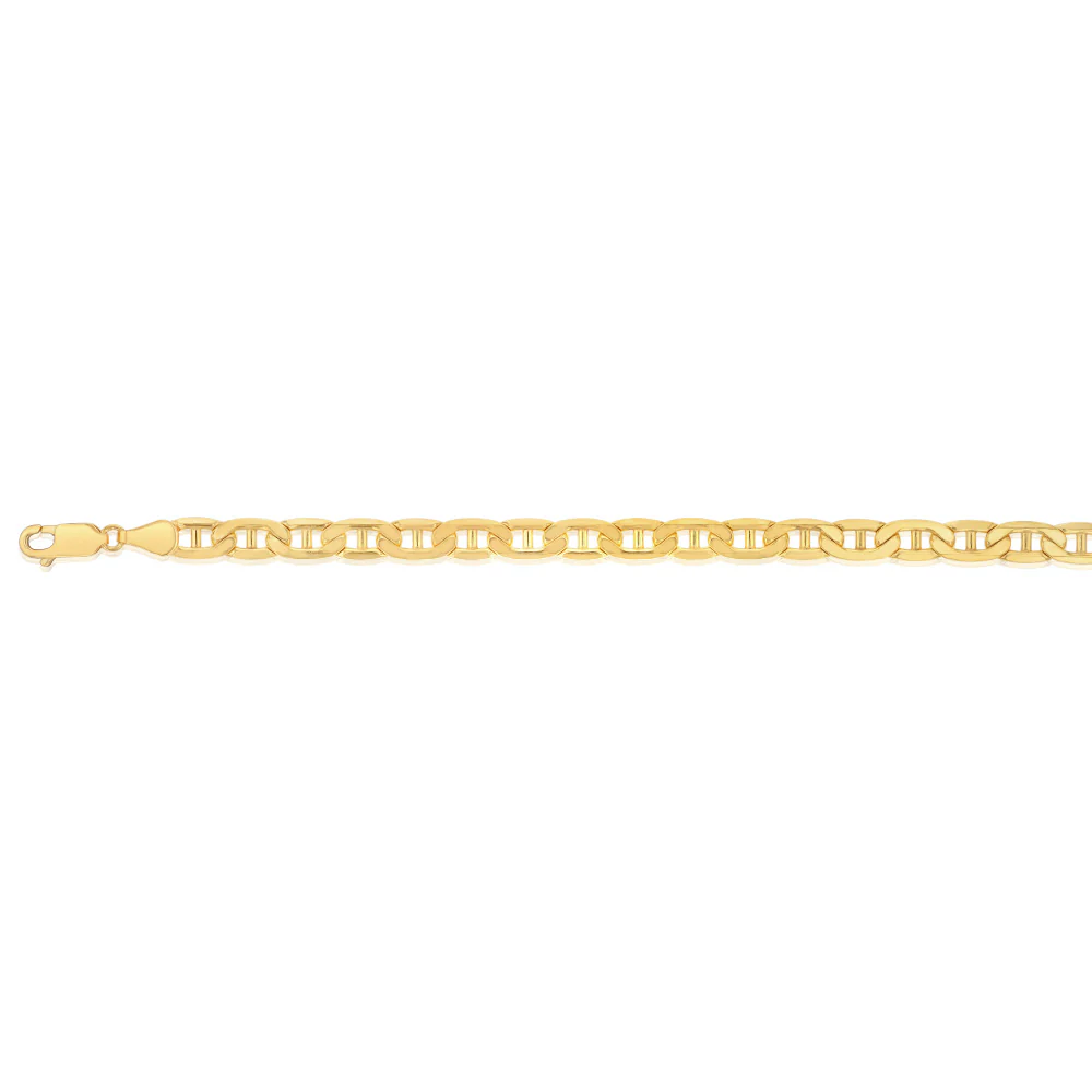 9ct Yellow Gold Silverfilled 150 Gauge Anchor 21cm Bracelet - Image 2
