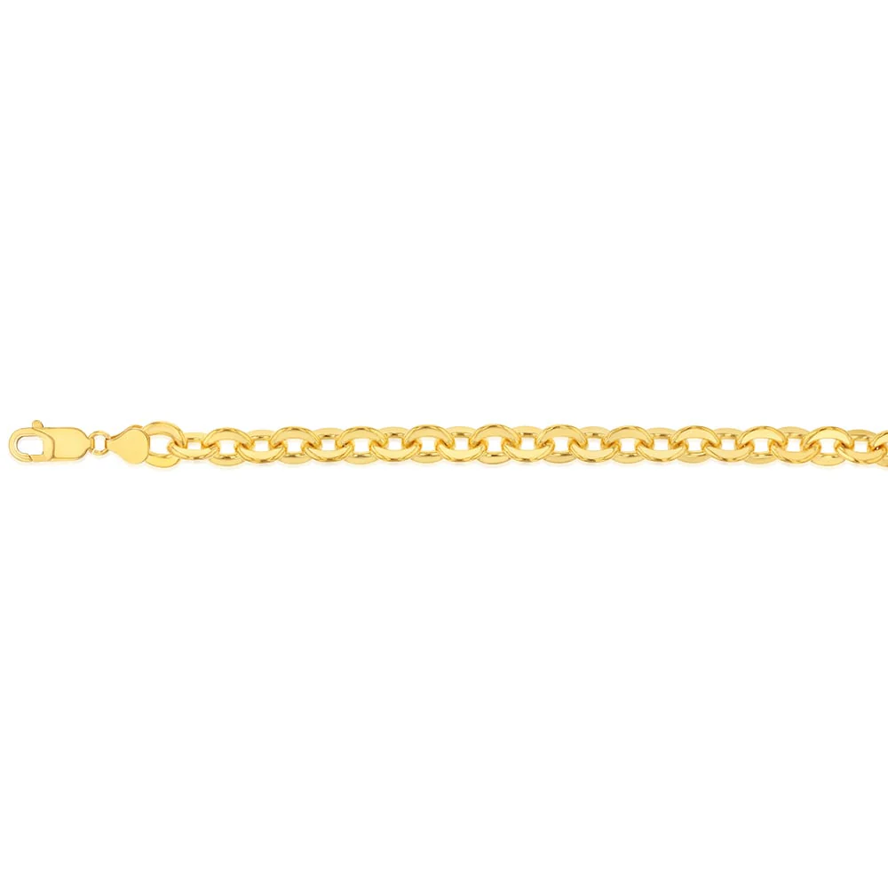 9ct Yellow Gold Silverfilled 200Gauge 19cm Bracelet - Image 2