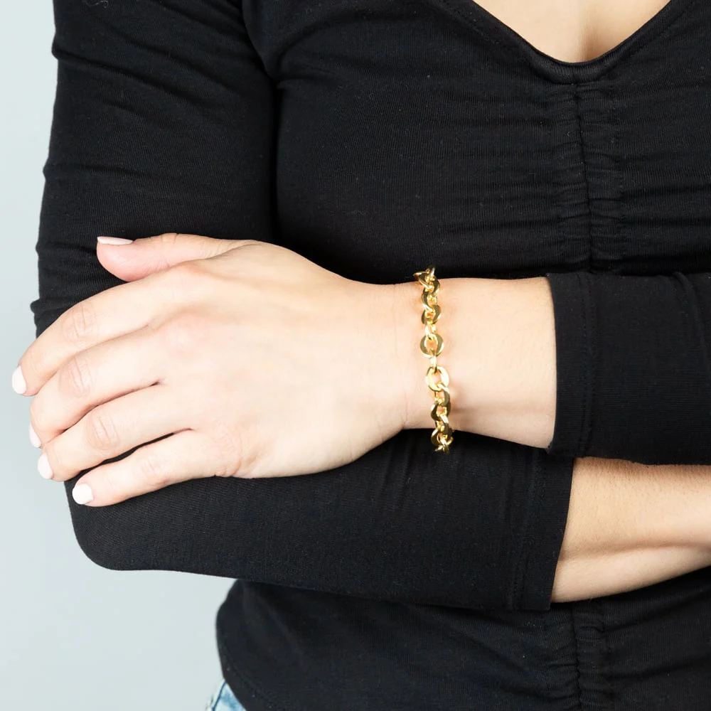 9ct Yellow Gold Silverfilled 200Gauge 19cm Bracelet - Image 3