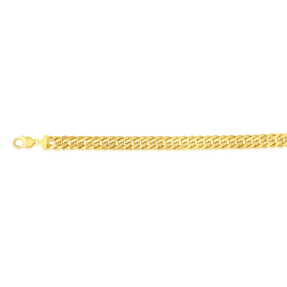 9ct Yellow Gold Silverfilled 210 Gauge Tight Curb 23cm Bracelet - Image 2