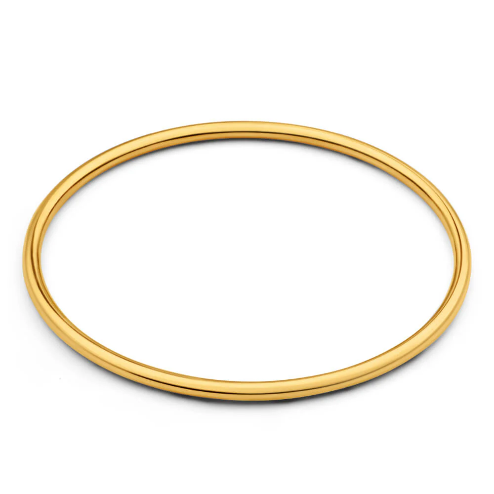 9ct Yellow Gold Silverfilled 3x65mm Bangle - Image 2