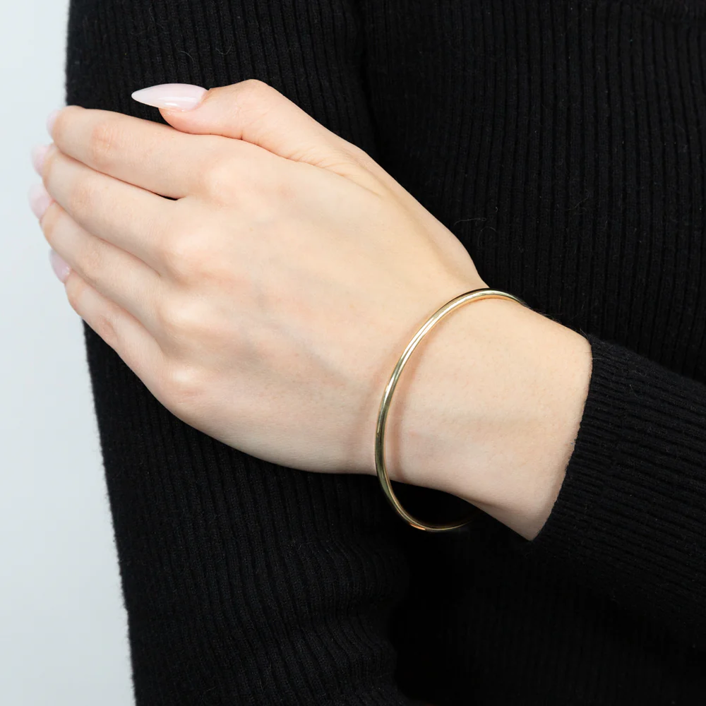9ct Yellow Gold Silverfilled 3x65mm Bangle - Image 3