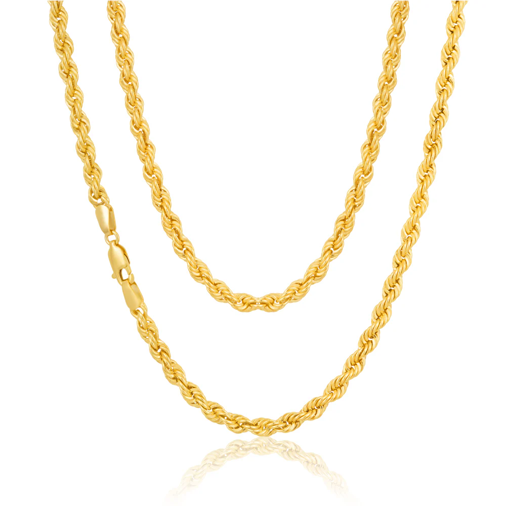 9ct Yellow Gold Silverfilled 45cm Rope Chain - Image 2