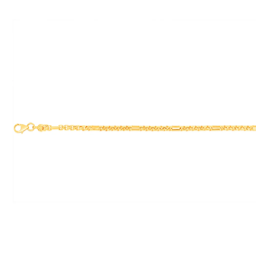9ct Yellow Gold Silverfilled 55 Gauge Fancy 27cm Anklet - Image 2