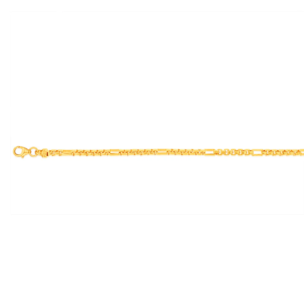 9ct Yellow Gold Silverfilled 55Gauge Fancy 19cm Bracelet - Image 2