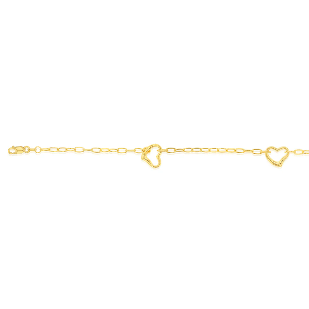 9ct Yellow Gold Silverfilled 65 Gauge Curb 25cm Anklet - Image 2