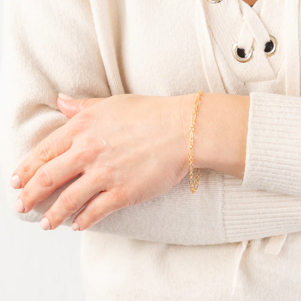 9ct Yellow Gold Silverfilled 80 Gauge 19cm Bracelet - Image 3