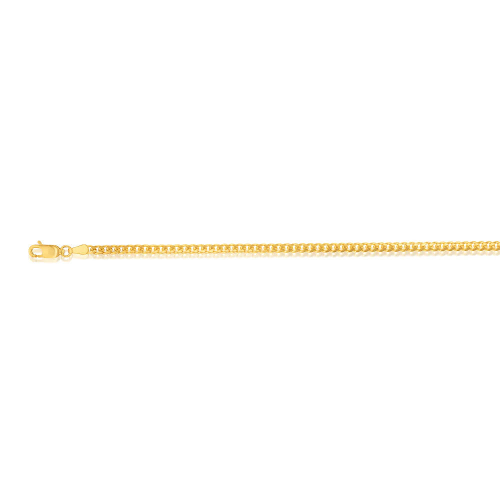 9ct Yellow Gold Silverfilled 80 Gauge Curb 19cm Bracelet - Image 2