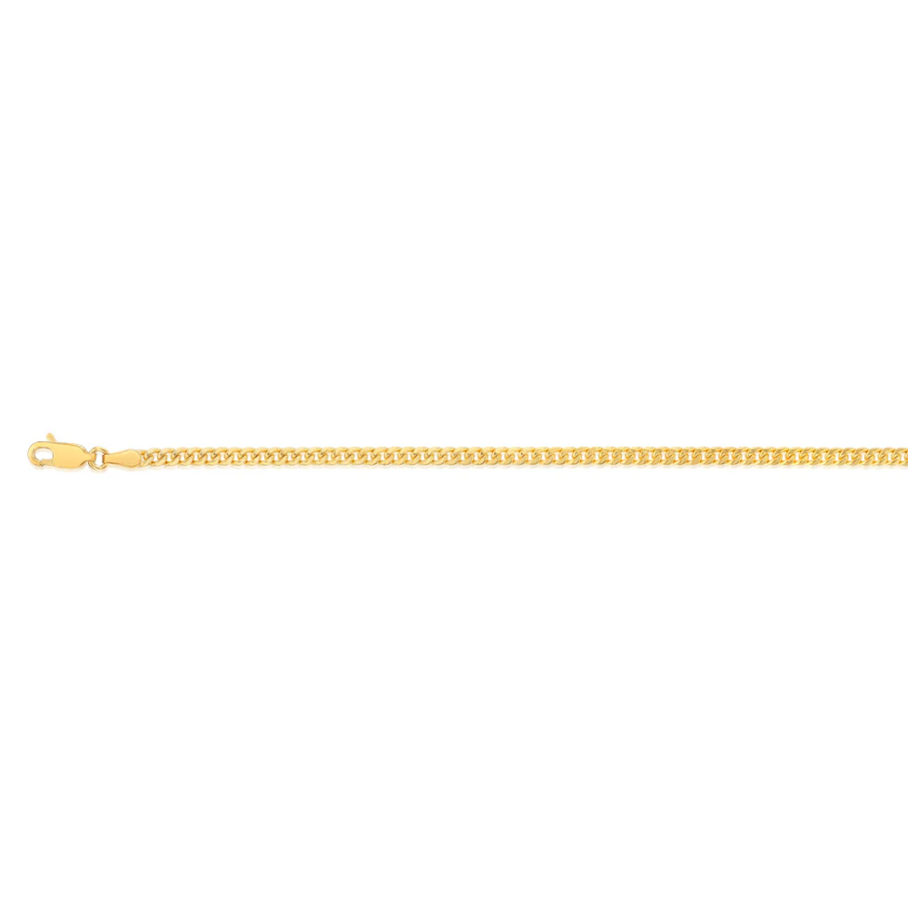 9ct Yellow Gold Silverfilled 80 Gauge Curb 19cm Bracelet - Image 2