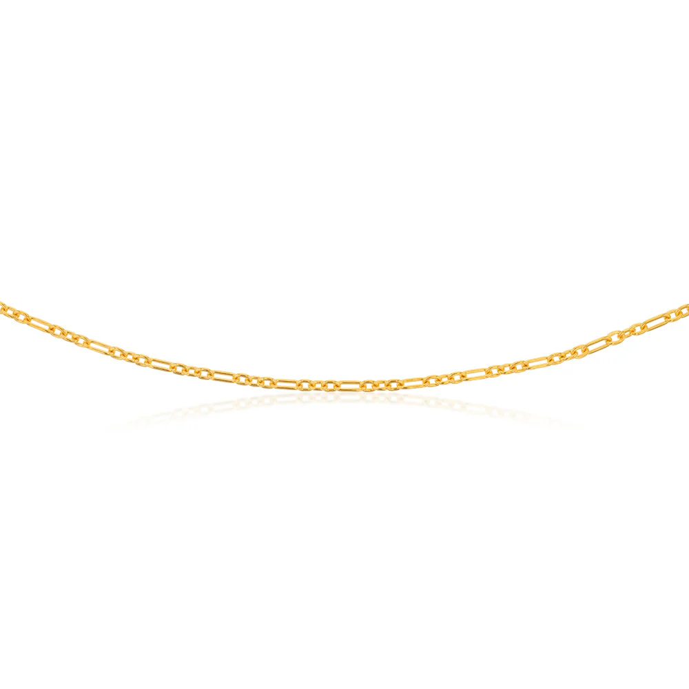 9ct Yellow Gold Silverfilled 80 Gauge Fancy 70cm Chain - Image 2