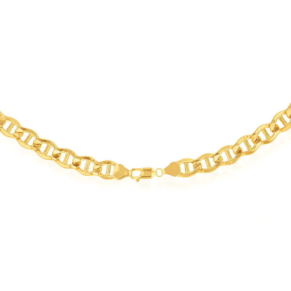 9ct Yellow Gold Silverfilled Anchor 55cm Chain - Image 2